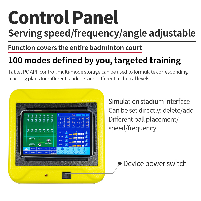 S8025A Tablet Control, 400-Ball Capacity & 21-Zone Program Elite Badminton Ball Machine