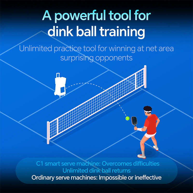 C1 APP & Wireless Remote Control Entry-Level Smart Pickleball Training Machine