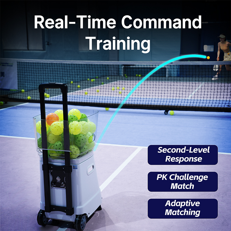 C6 Built-In Battery & 60-Level Angle Adjustment AI Voice-Control Pickleball Machine