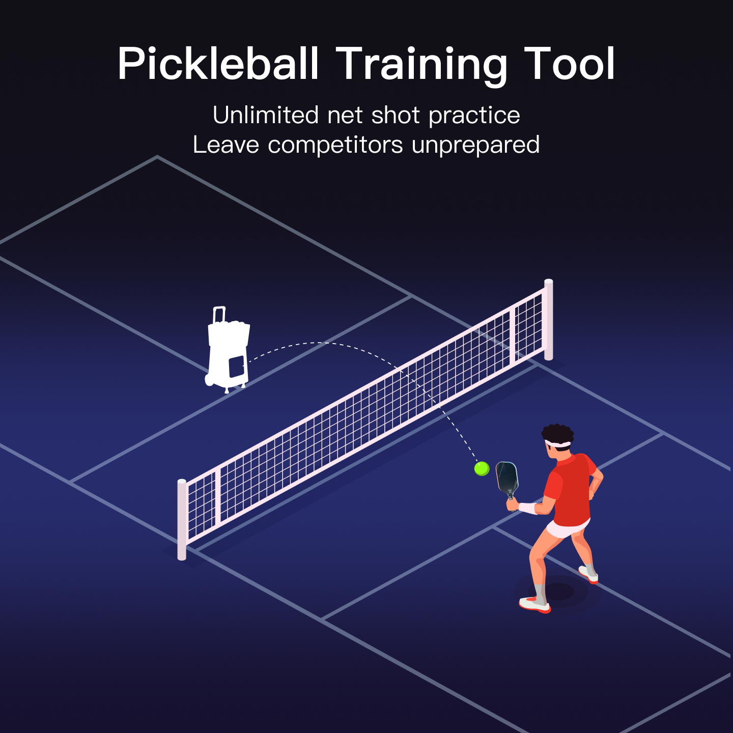 CX1 Bluetooth APP, OTA Updates & Court-Optimized Design Indoor Pickleball Training Machine